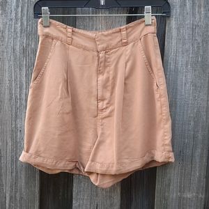 TOPSHOP Roll Cuff Mom Shorts High Waist Pockets, 4